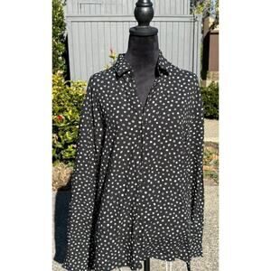 The Kooples Paris Black & White Button-Up Shirt –Viscose Large, Men’s Meteor